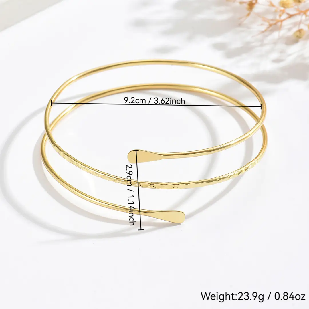 Cross-Border European and American Style Open Arm Bracelet, Fashionable and Trendy Niche Bracelet, Elegant and Sophisticated Minimalist Jewelry — feature 8