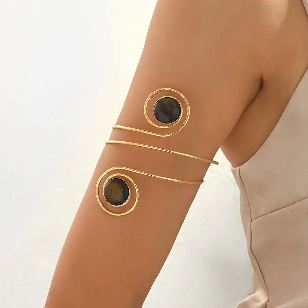 Cross-Border European and American Style Open Arm Bracelet, Fashionable and Trendy Niche Bracelet, Elegant and Sophisticated Minimalist Jewelry