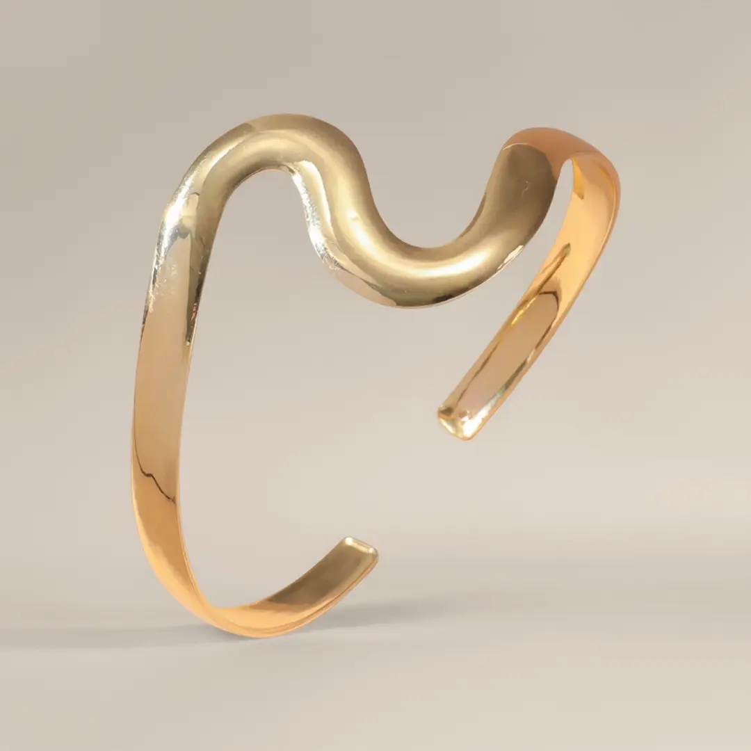 Cross-Border European and American Style Open Arm Bracelet, Fashionable and Trendy Niche Bracelet, Elegant and Sophisticated Minimalist Jewelry