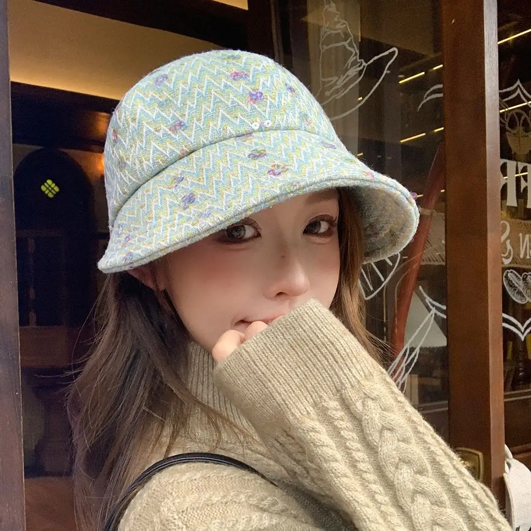Korean Style Duckbill Cap with Colorful Print - Image 6