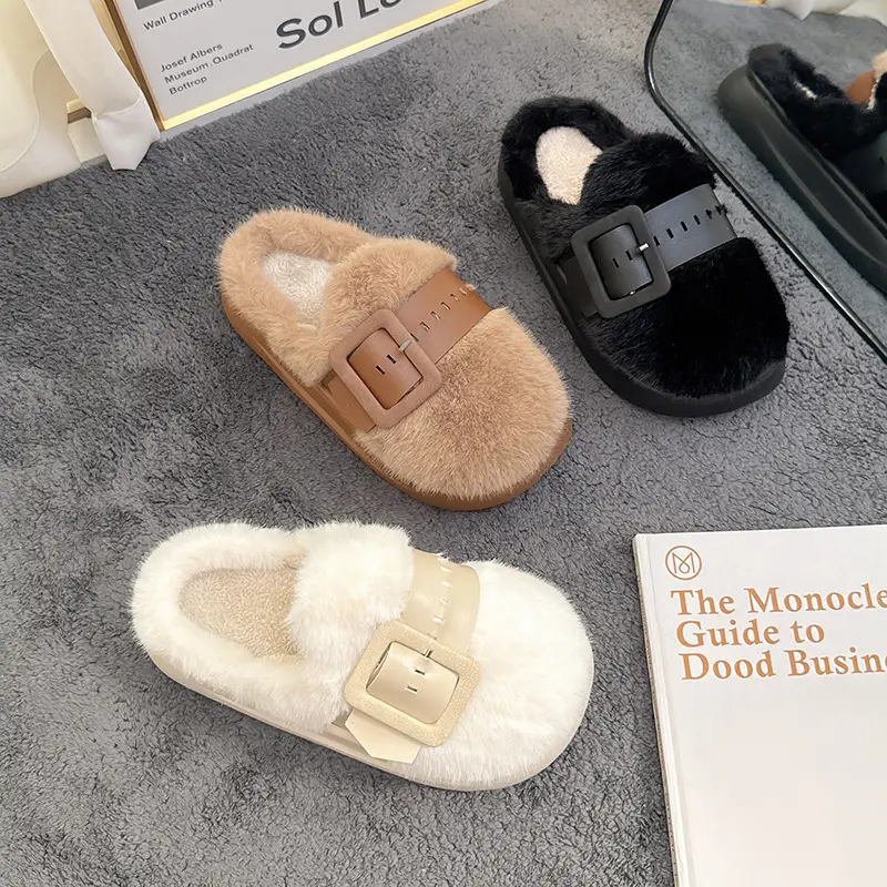 Cross-Border Furry Slippers for Women in Winter, Thick-Soled Plush Outer Wear, New Indoor Comfortable and Warm Slippers for Women Wholesale - Image 6