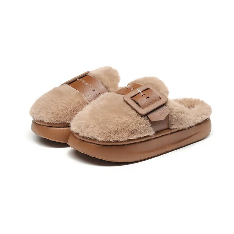 Cross-Border Furry Slippers for Women in Winter, Thick-Soled Plush Outer Wear, New Indoor Comfortable and Warm Slippers for Women Wholesale - Image 9