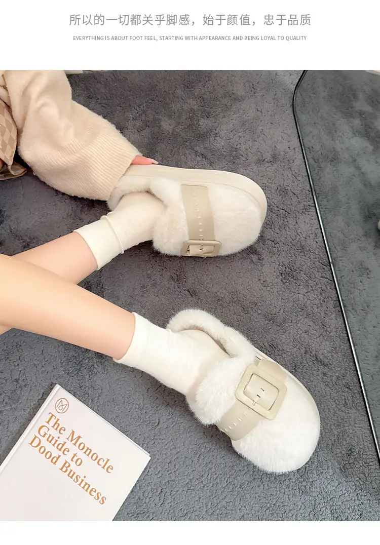 Cross-Border Furry Slippers for Women in Winter, Thick-Soled Plush Outer Wear, New Indoor Comfortable and Warm Slippers for Women Wholesale — feature 17