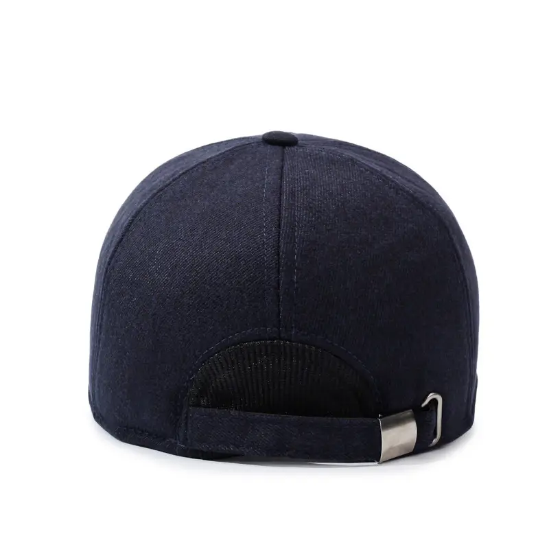 Men's Navy Blue Velvet Baseball Cap with Ear Protection - Image 6