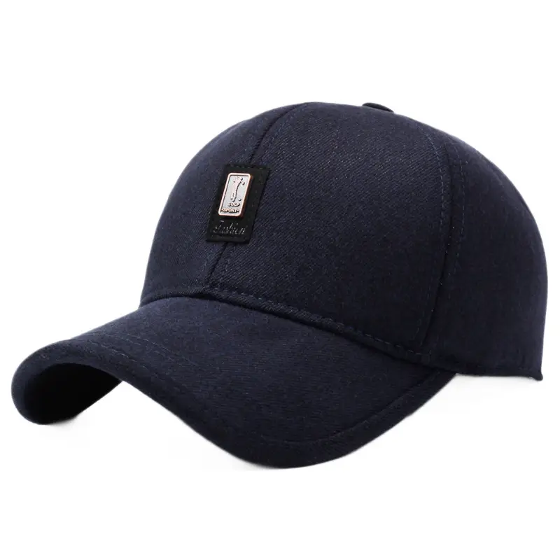 Men's Navy Blue Velvet Baseball Cap with Ear Protection - Image 9