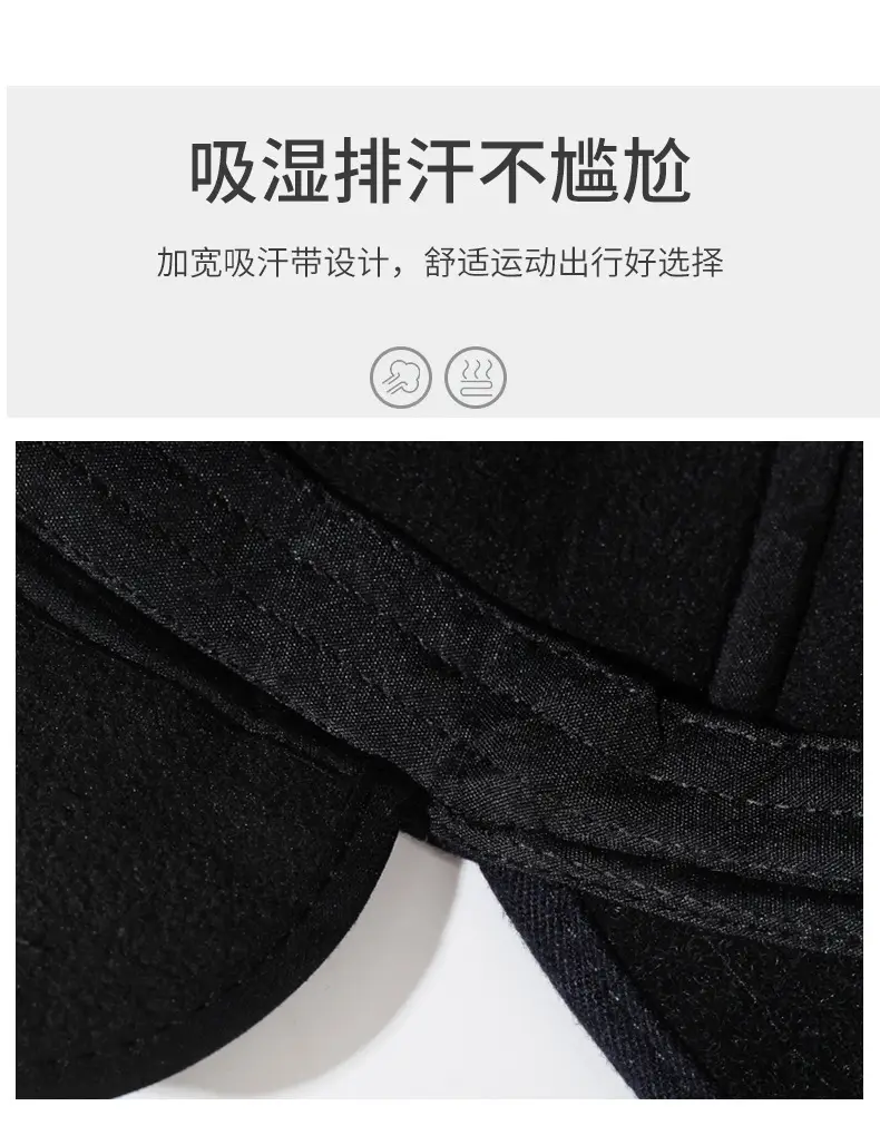 Men's Navy Blue Velvet Baseball Cap with Ear Protection — feature 3