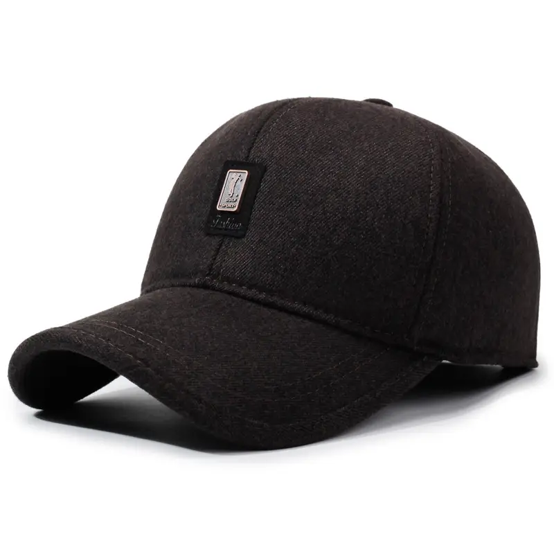 Men's Navy Blue Velvet Baseball Cap with Ear Protection - Image 4