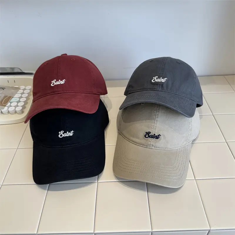 White-Purple Cotton Letter Embroidery Baseball Cap for Women - Image 11