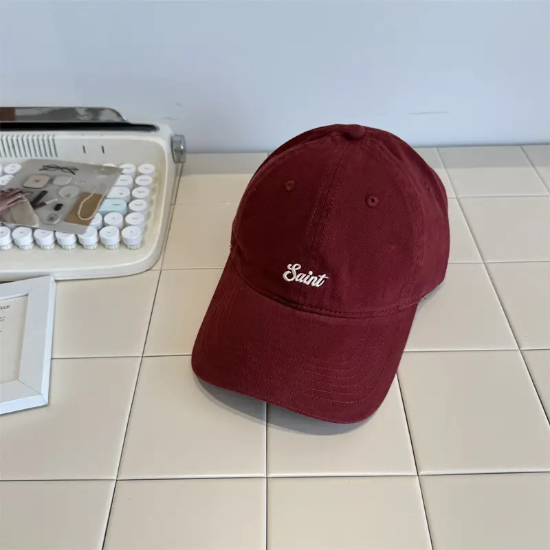 White-Purple Cotton Letter Embroidery Baseball Cap for Women - Image 5