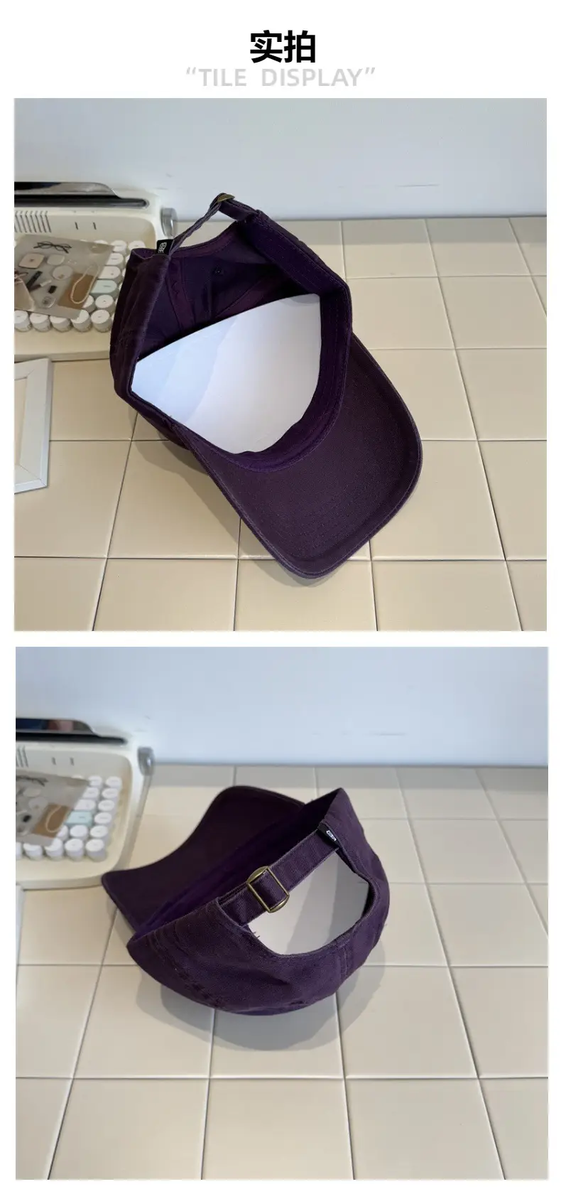 White-Purple Cotton Letter Embroidery Baseball Cap for Women — feature 5