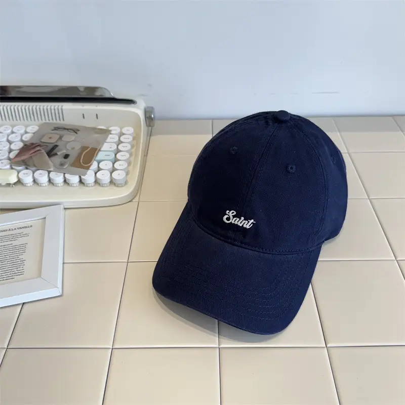 White-Purple Cotton Letter Embroidery Baseball Cap for Women - Image 2