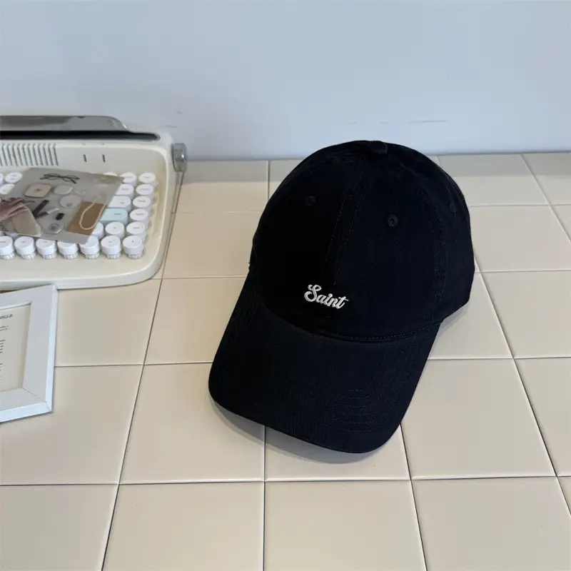 White-Purple Cotton Letter Embroidery Baseball Cap for Women - Image 6