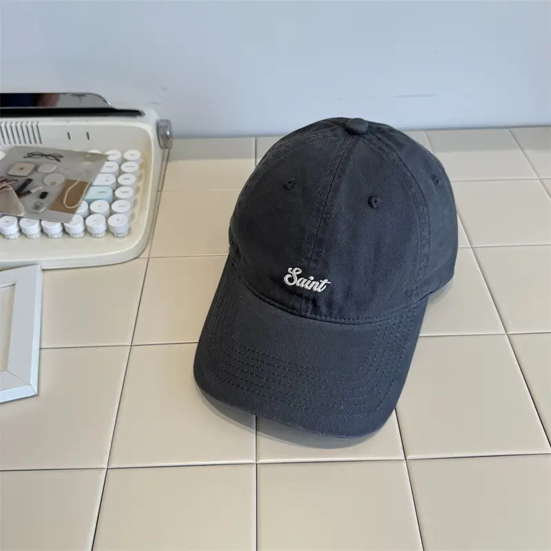 White-Purple Cotton Letter Embroidery Baseball Cap for Women - Image 7