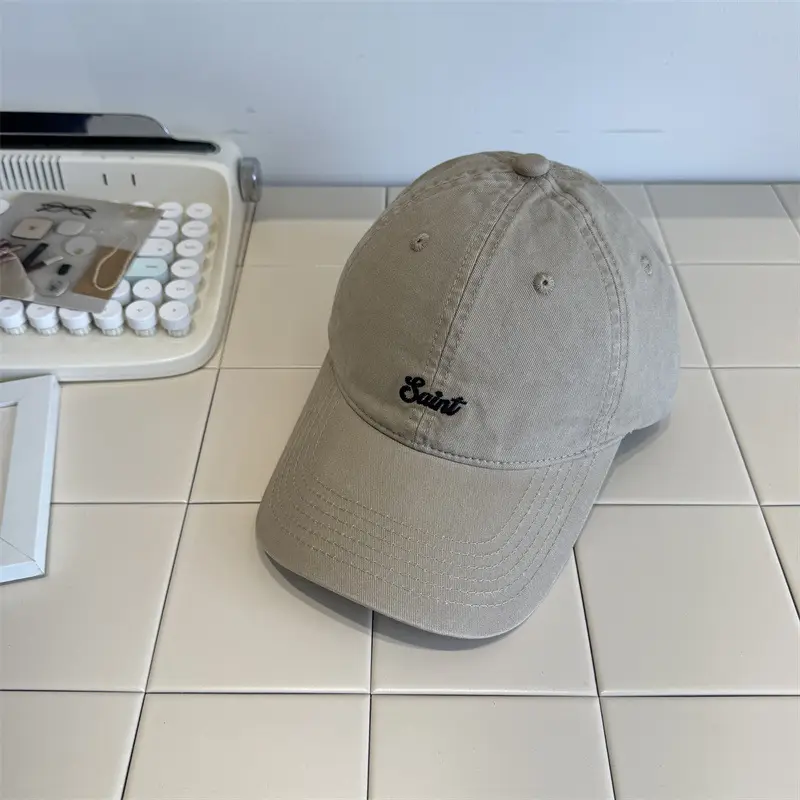 White-Purple Cotton Letter Embroidery Baseball Cap for Women - Image 8