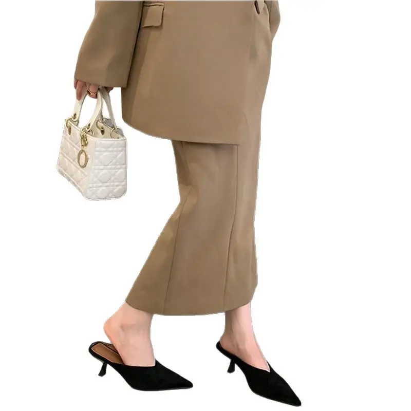 2026 Autumn New French Style Pointed Toe Suede Stiletto High Heels Women's Fashion Versatile Commuter Mules - Image 8