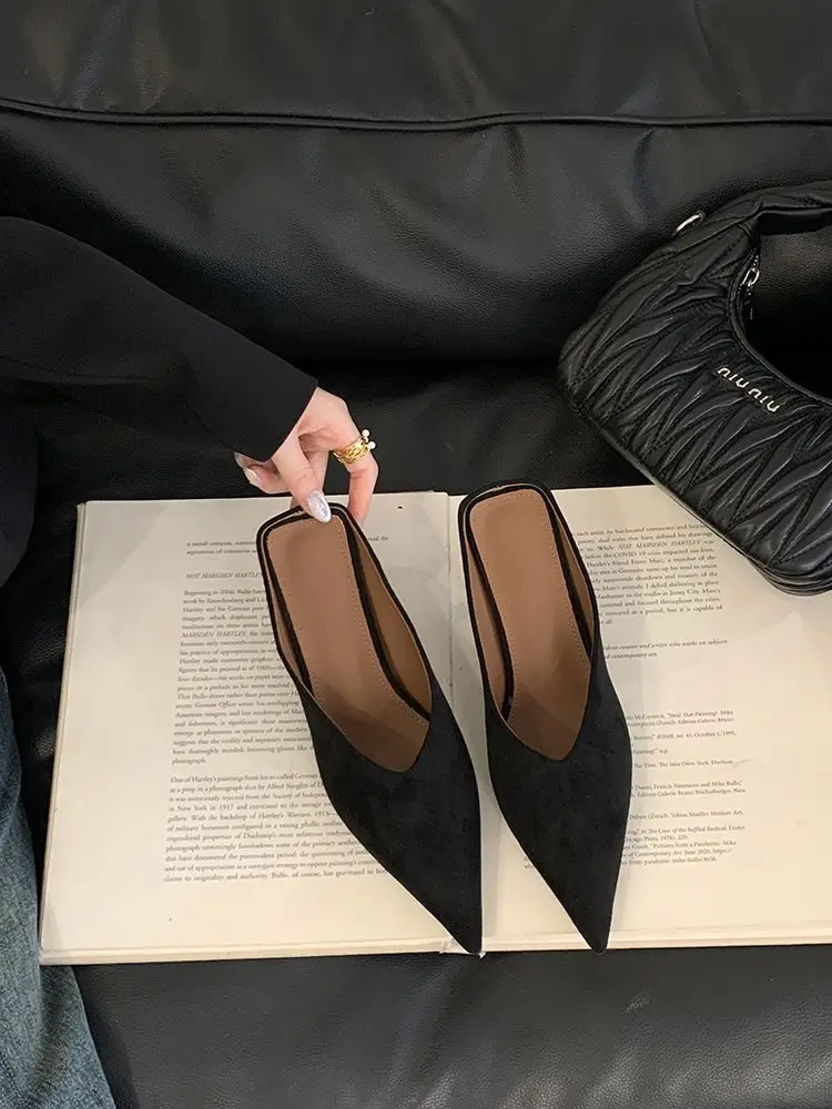 2026 Autumn New French Style Pointed Toe Suede Stiletto High Heels Women's Fashion Versatile Commuter Mules — feature 18