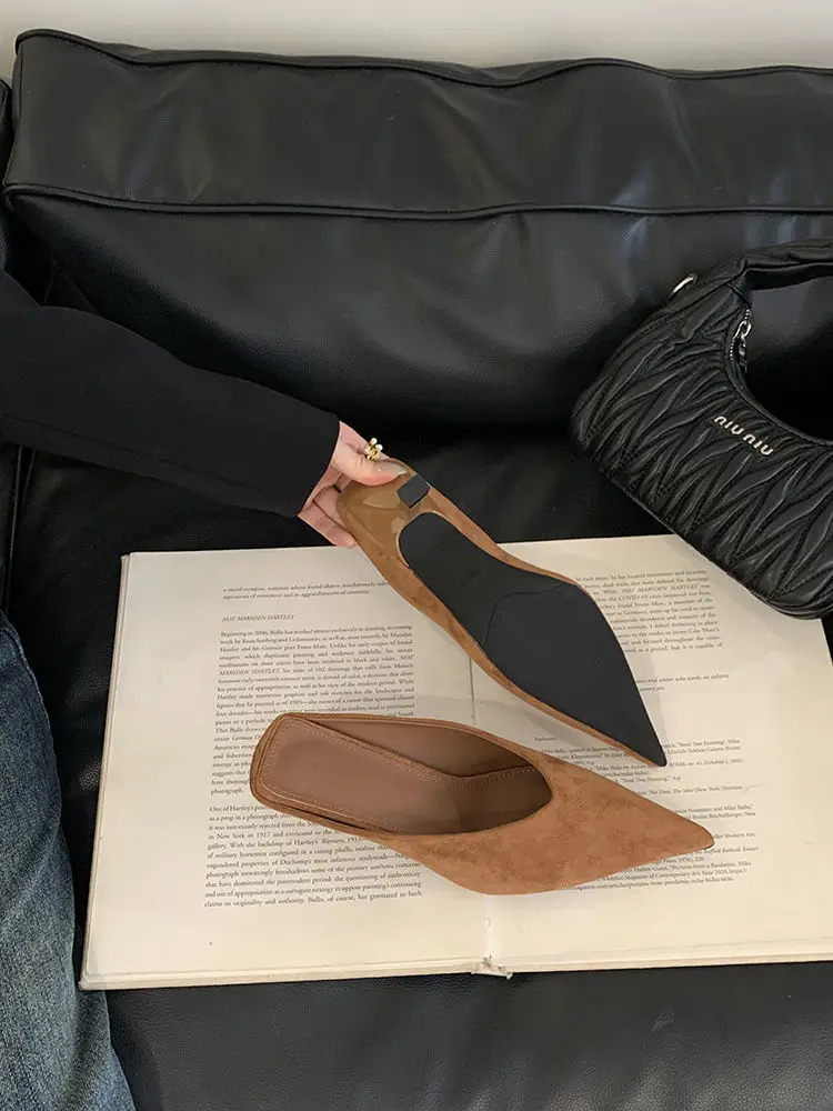 2026 Autumn New French Style Pointed Toe Suede Stiletto High Heels Women's Fashion Versatile Commuter Mules — feature 21