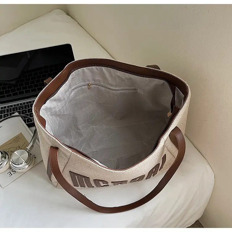 Women's Cross-Brand Canvas Tote Bag Large Capacity Fashionable Commuter Bag — feature 10