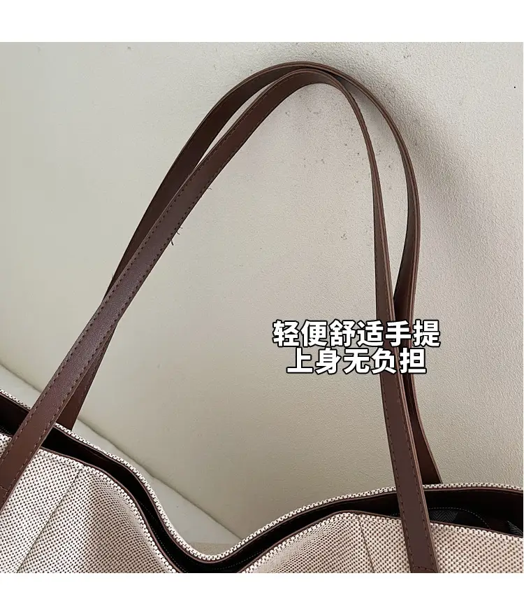 Women's Cross-Brand Canvas Tote Bag Large Capacity Fashionable Commuter Bag — feature 7