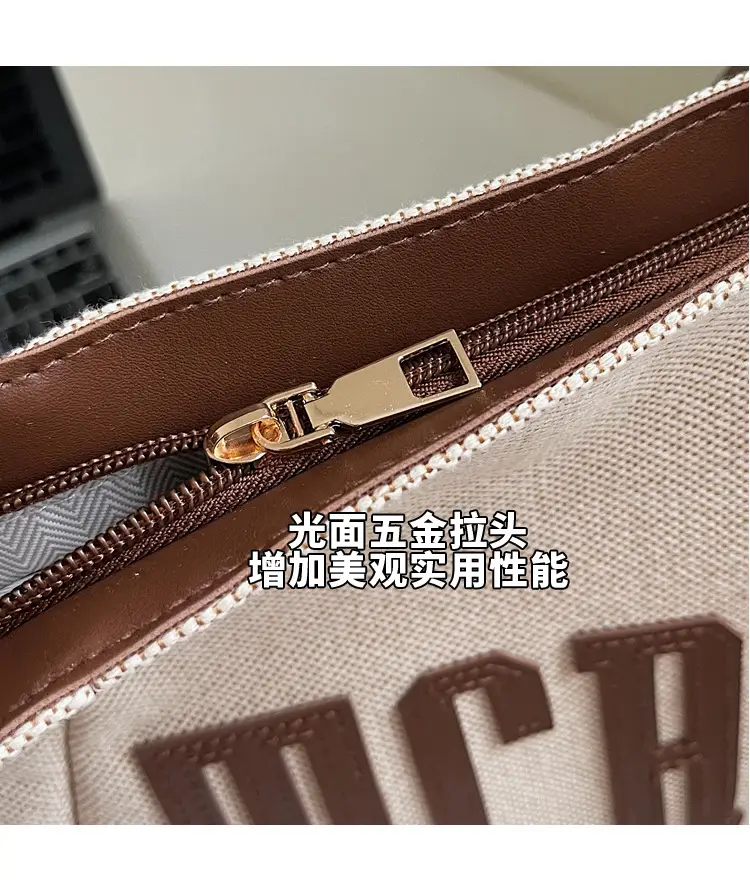 Women's Cross-Brand Canvas Tote Bag Large Capacity Fashionable Commuter Bag — feature 9