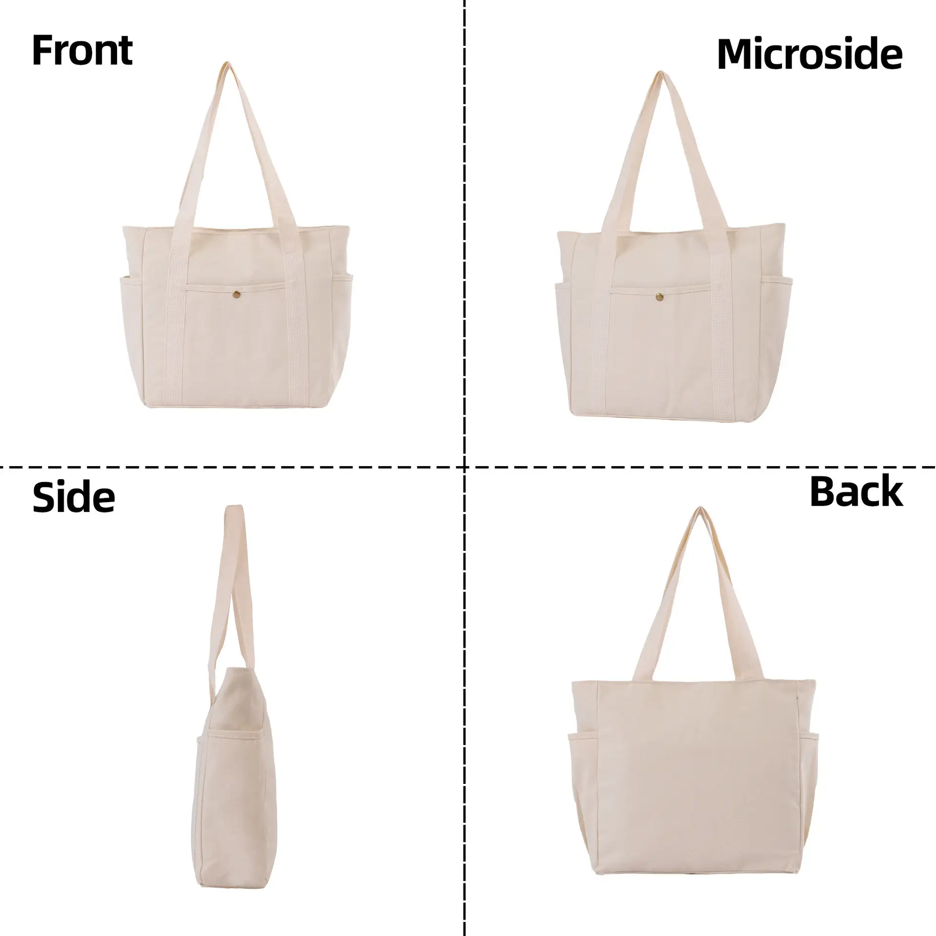 Canvas Tote Bag Large Capacity No Logo luggage and leather goods - Image 5