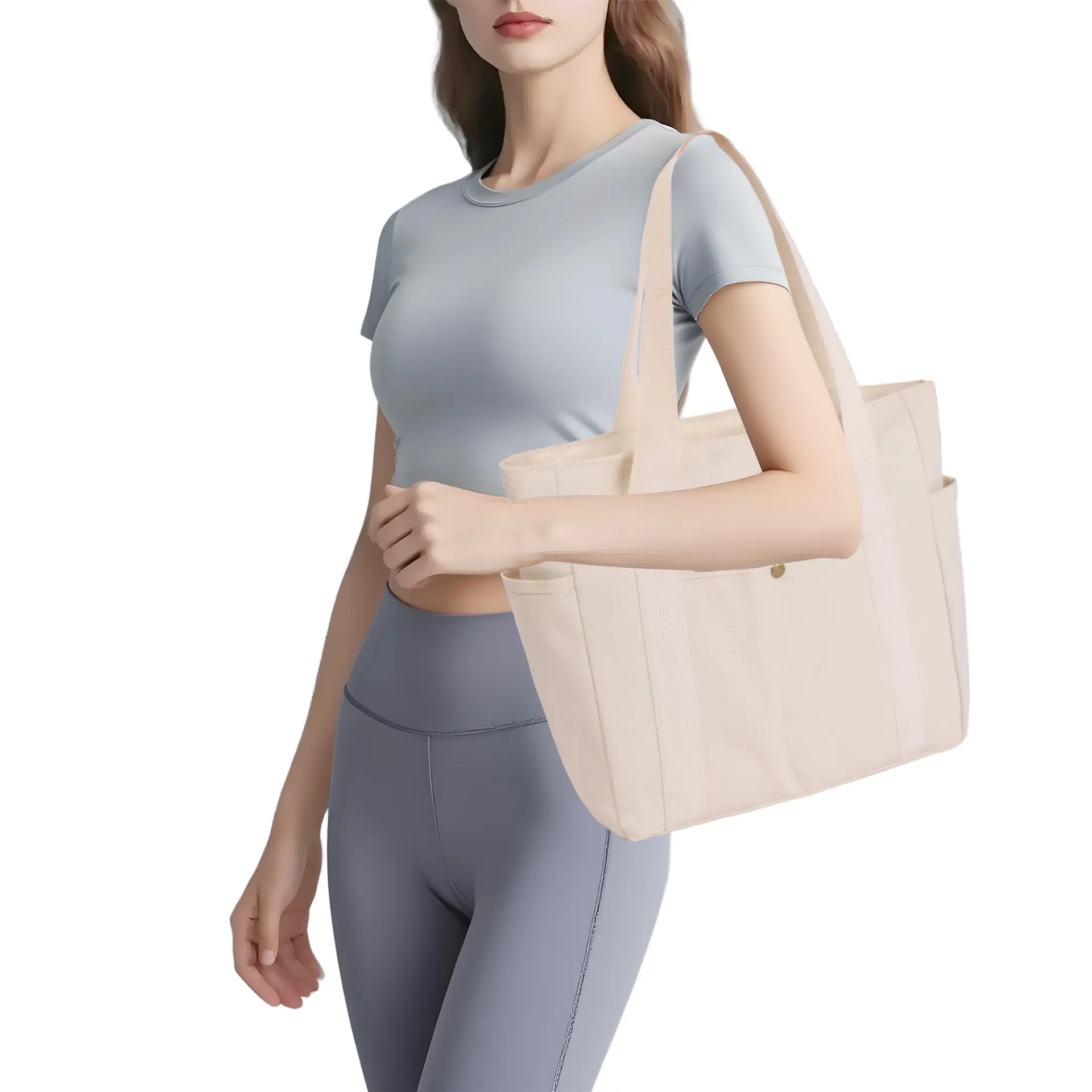 Canvas Tote Bag Large Capacity No Logo luggage and leather goods — feature 6