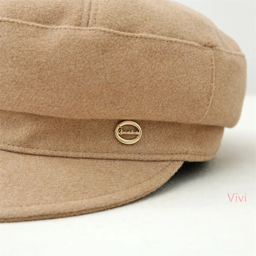 Women Duckbill Cap Beige Painter's Hat — feature 11