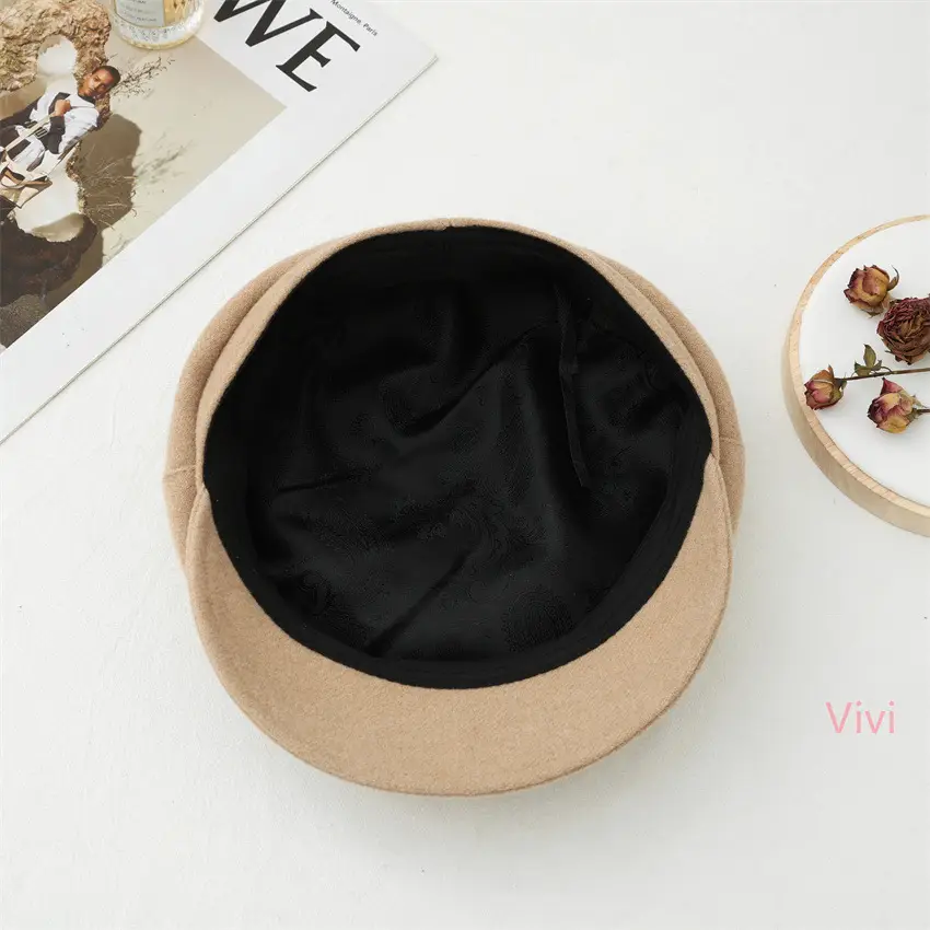 Women Duckbill Cap Beige Painter's Hat — feature 13