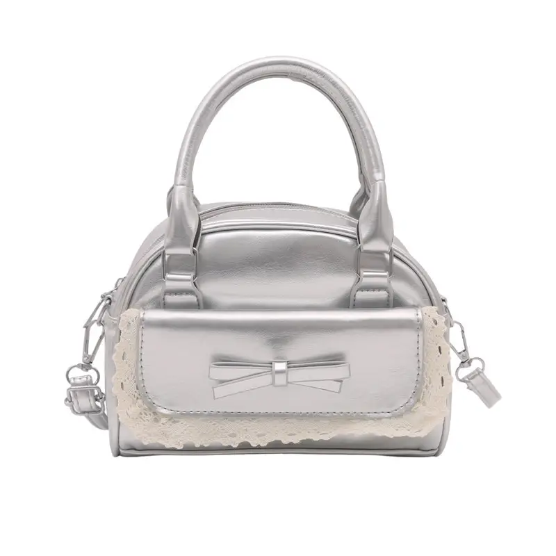 Women's Lace Handbag with Bowknot Design - Image 9