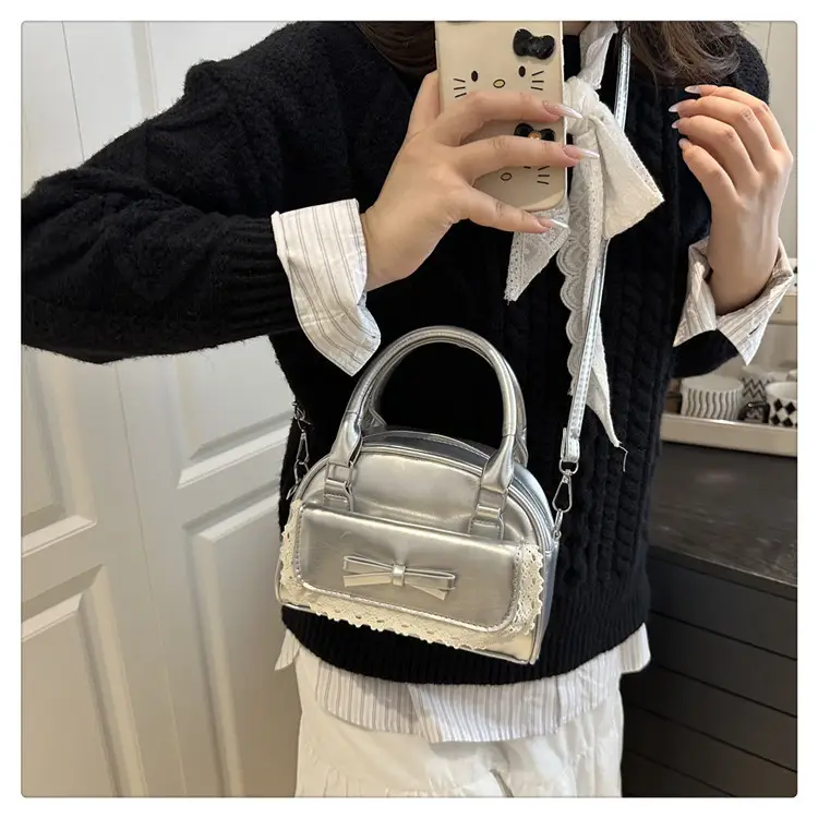 Women's Lace Handbag with Bowknot Design — feature 12