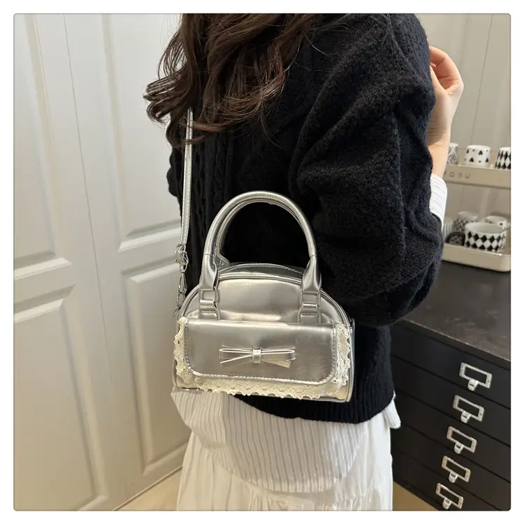 Women's Lace Handbag with Bowknot Design — feature 13