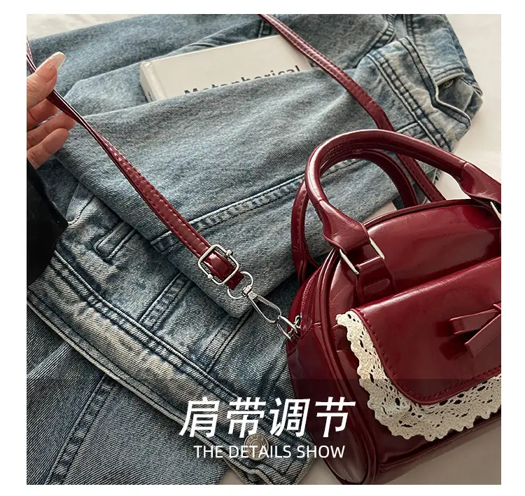 Women's Lace Handbag with Bowknot Design — feature 4