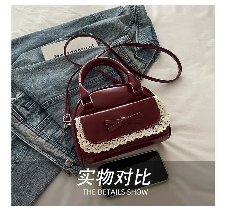 Women's Lace Handbag with Bowknot Design — feature 8