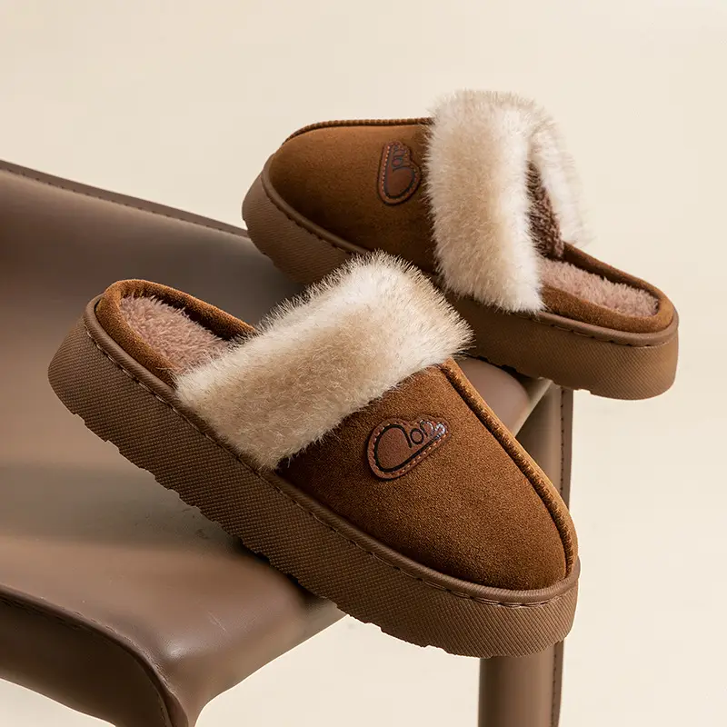 Women Fleece Lined Slippers Brown 2025 - Image 4