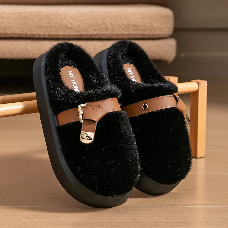 Women Fleece Lined Slippers Brown 2025 - Image 7