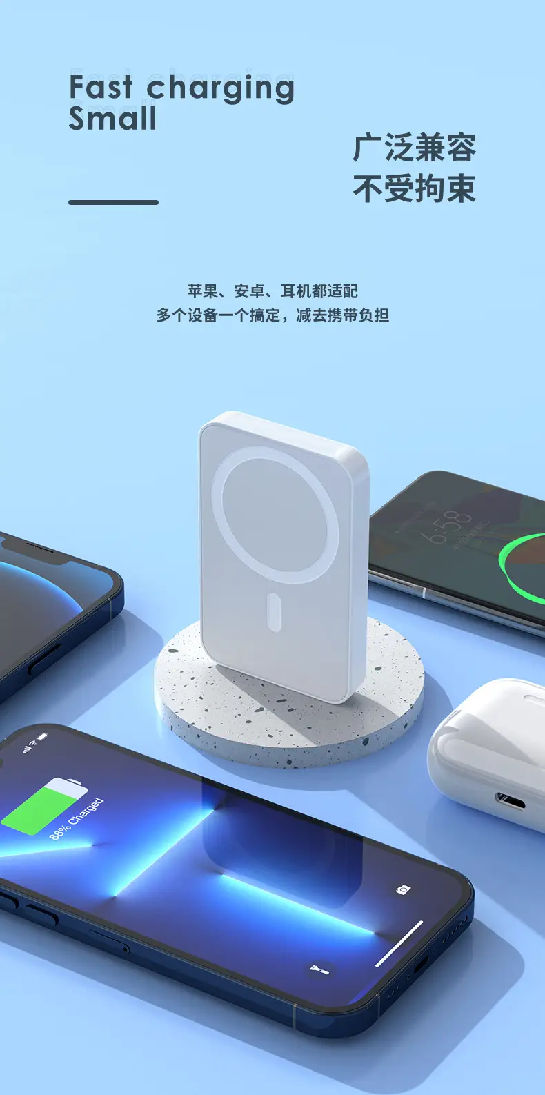 Suitable for Apple Magsafe Magnetic Wireless Power Bank 10000Mah Fast Charging Mobile Power Bank — feature 13