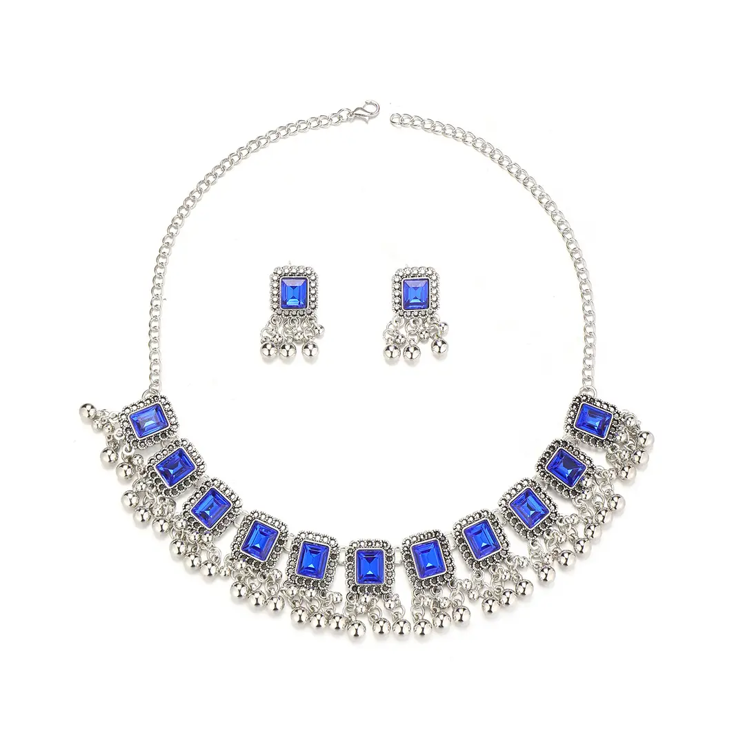 Southeast Asian Fashion Exaggerated Stylish Jewelry Ethnic Style Tassel Necklace Earrings Retro Niche Necklace Two-Piece Set — feature 21