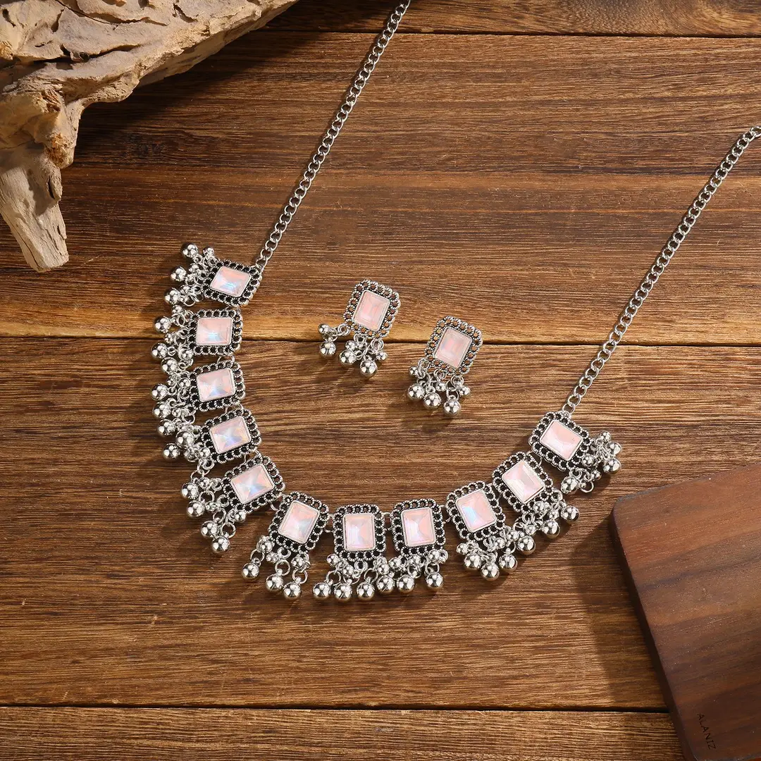 Southeast Asian Fashion Exaggerated Stylish Jewelry Ethnic Style Tassel Necklace Earrings Retro Niche Necklace Two-Piece Set — feature 28