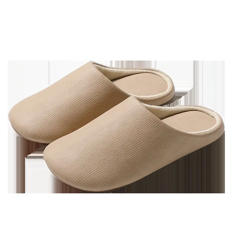 Brown Waterproof Cotton Slippers for Men Winter Warm Indoor Non-Slip - Image 18