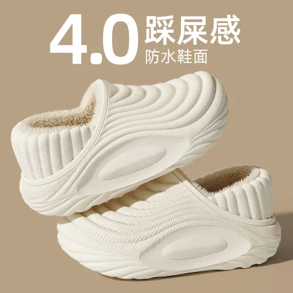 Waterproof Cotton Slippers for Men, Outdoor and Home Use, Closed-Toe, Couple Style, Thick-Soled, Non-Slip, Comfortable and Warm Slippers for Autumn and Winter - Image 10