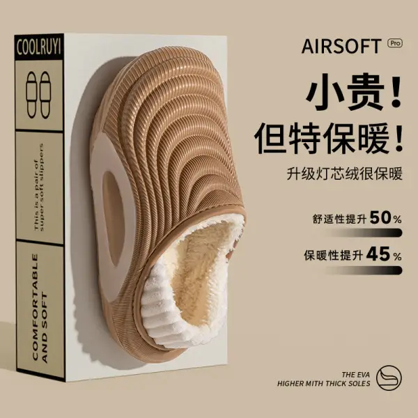 Waterproof Cotton Slippers for Men, Outdoor and Home Use, Closed-Toe, Couple Style, Thick-Soled, Non-Slip, Comfortable and Warm Slippers for Autumn and Winter - Image 3