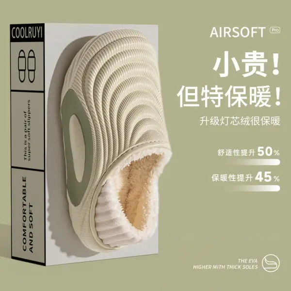 Waterproof Cotton Slippers for Men, Outdoor and Home Use, Closed-Toe, Couple Style, Thick-Soled, Non-Slip, Comfortable and Warm Slippers for Autumn and Winter - Image 4