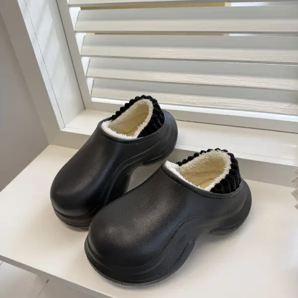 Waterproof Cotton Slippers for Men, Outdoor and Home Use, Closed-Toe, Couple Style, Thick-Soled, Non-Slip, Comfortable and Warm Slippers for Autumn and Winter - Image 5