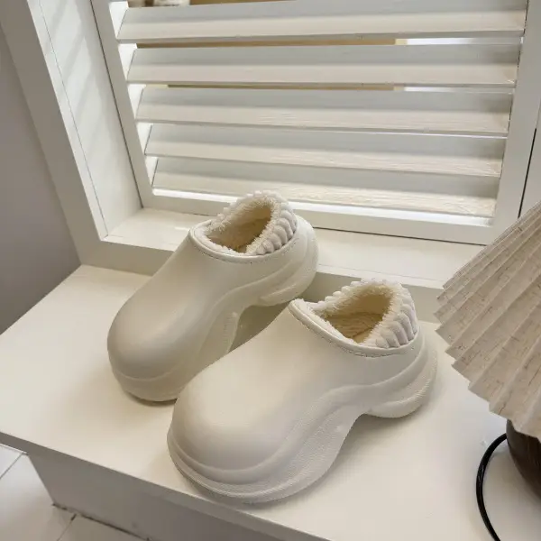 Waterproof Cotton Slippers for Men, Outdoor and Home Use, Closed-Toe, Couple Style, Thick-Soled, Non-Slip, Comfortable and Warm Slippers for Autumn and Winter - Image 6