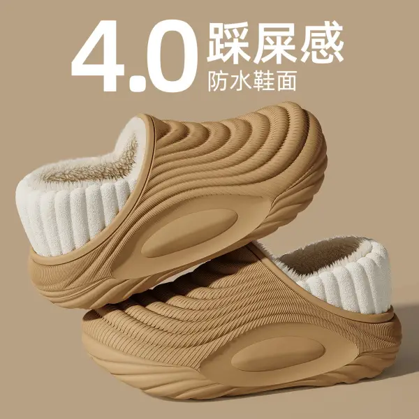 Waterproof Cotton Slippers for Men, Outdoor and Home Use, Closed-Toe, Couple Style, Thick-Soled, Non-Slip, Comfortable and Warm Slippers for Autumn and Winter - Image 9