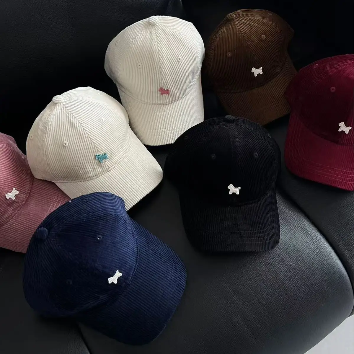 New Corduroy Pony Hats White Pink Unisex Travel Sun Hat - Image 8