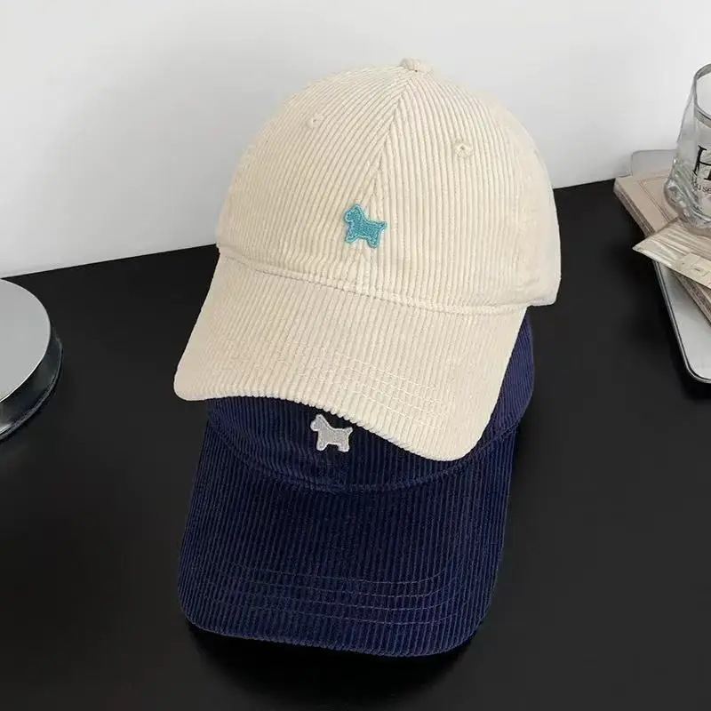 New Corduroy Pony Hats White Pink Unisex Travel Sun Hat - Image 10