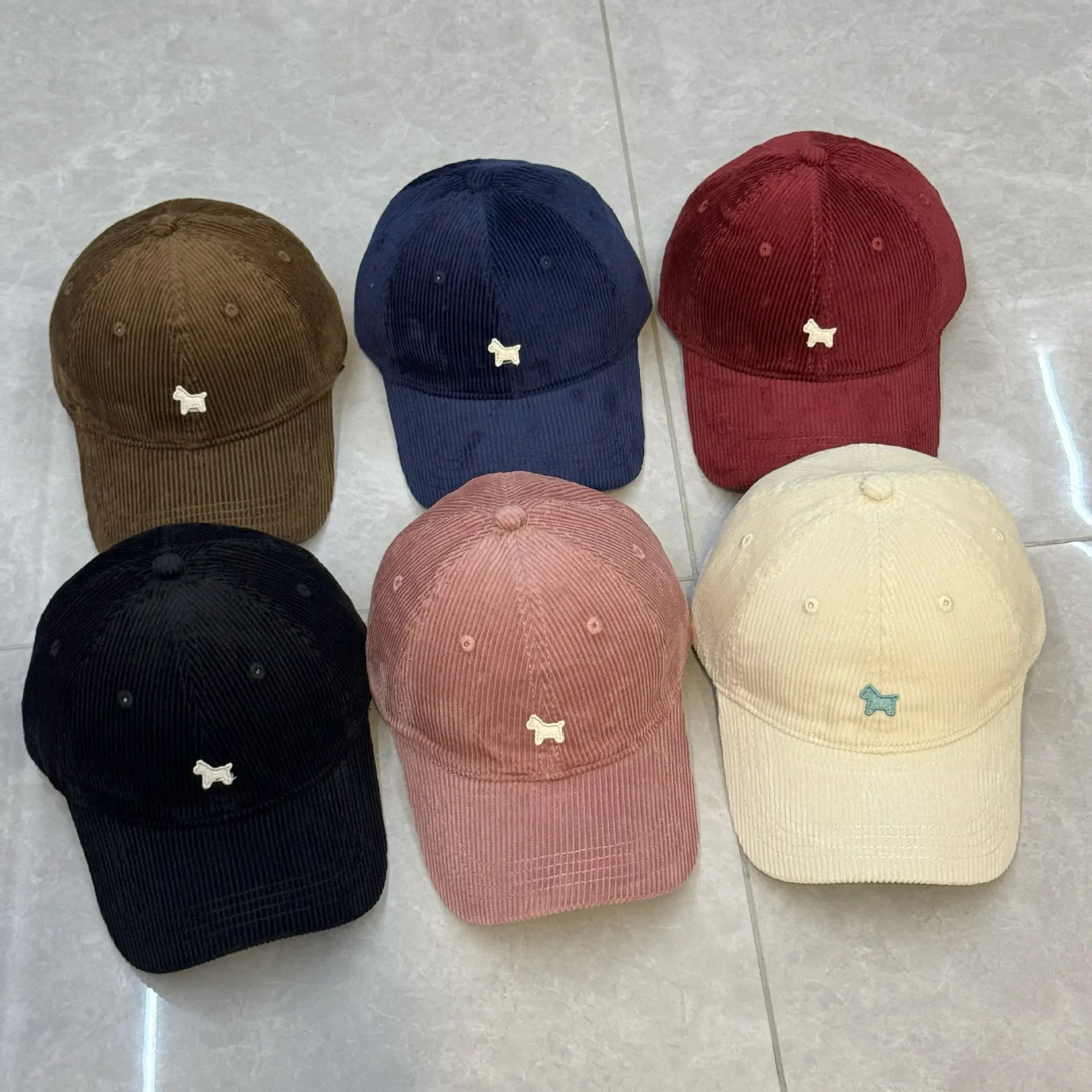 New Corduroy Pony Hats White Pink Unisex Travel Sun Hat — feature 4