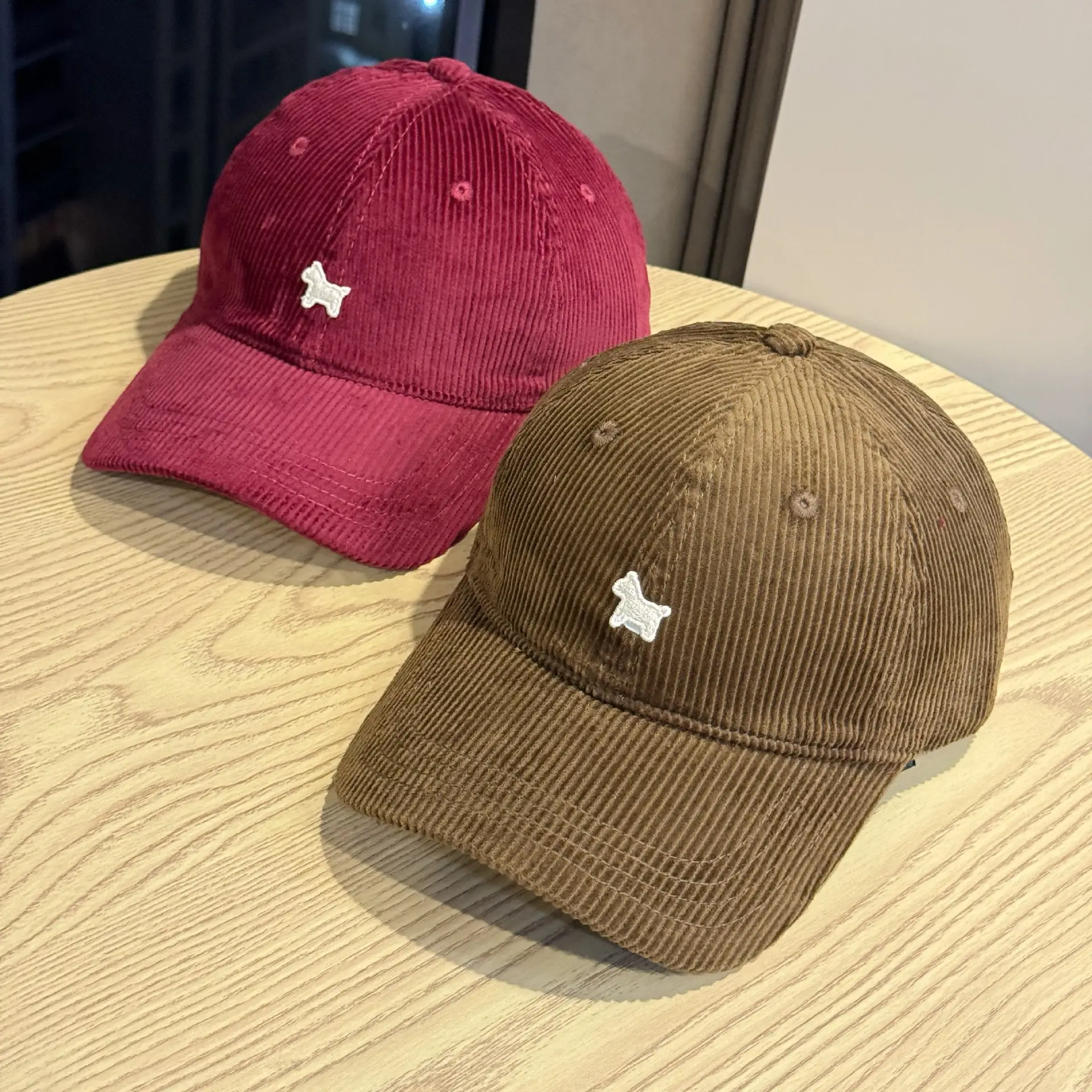 New Corduroy Pony Hats White Pink Unisex Travel Sun Hat — feature 7