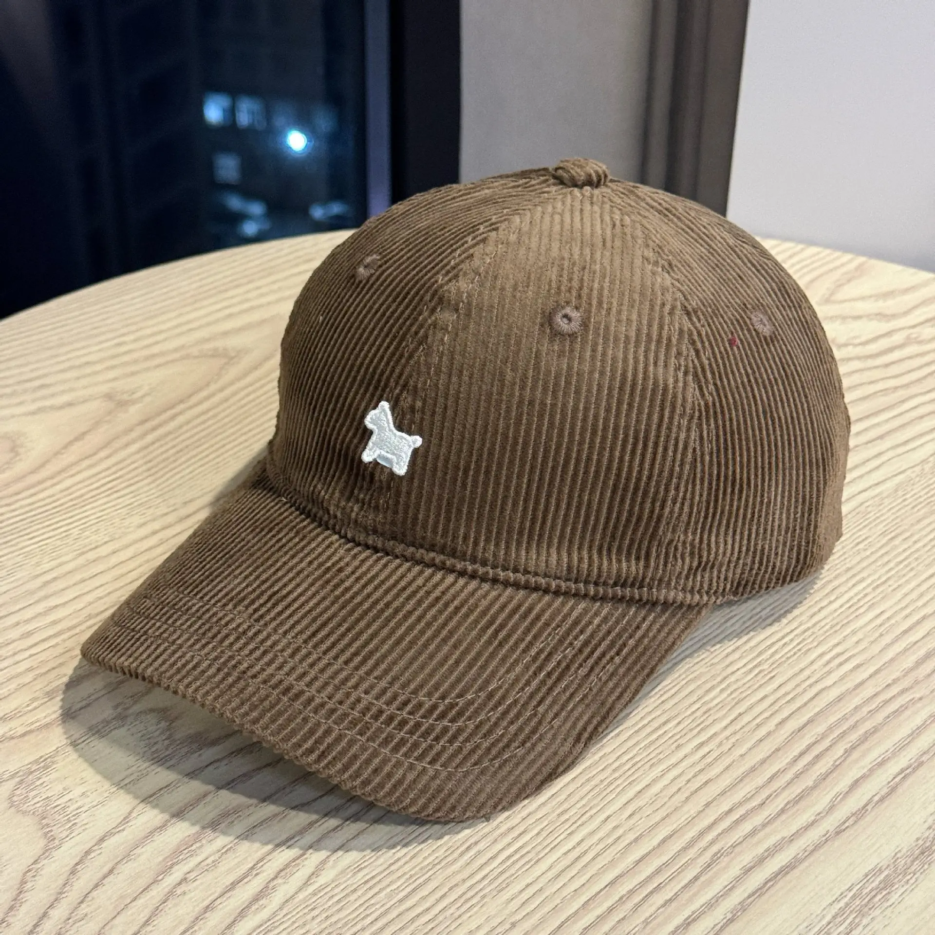 New Corduroy Pony Hats White Pink Unisex Travel Sun Hat - Image 3
